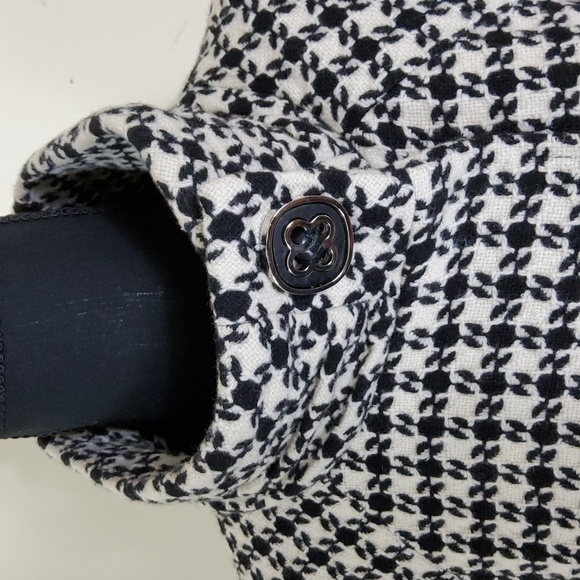 Tibi Black & White Houndstooth Print Wool Blend Coat missing Size tag. - Picture 3 of 9